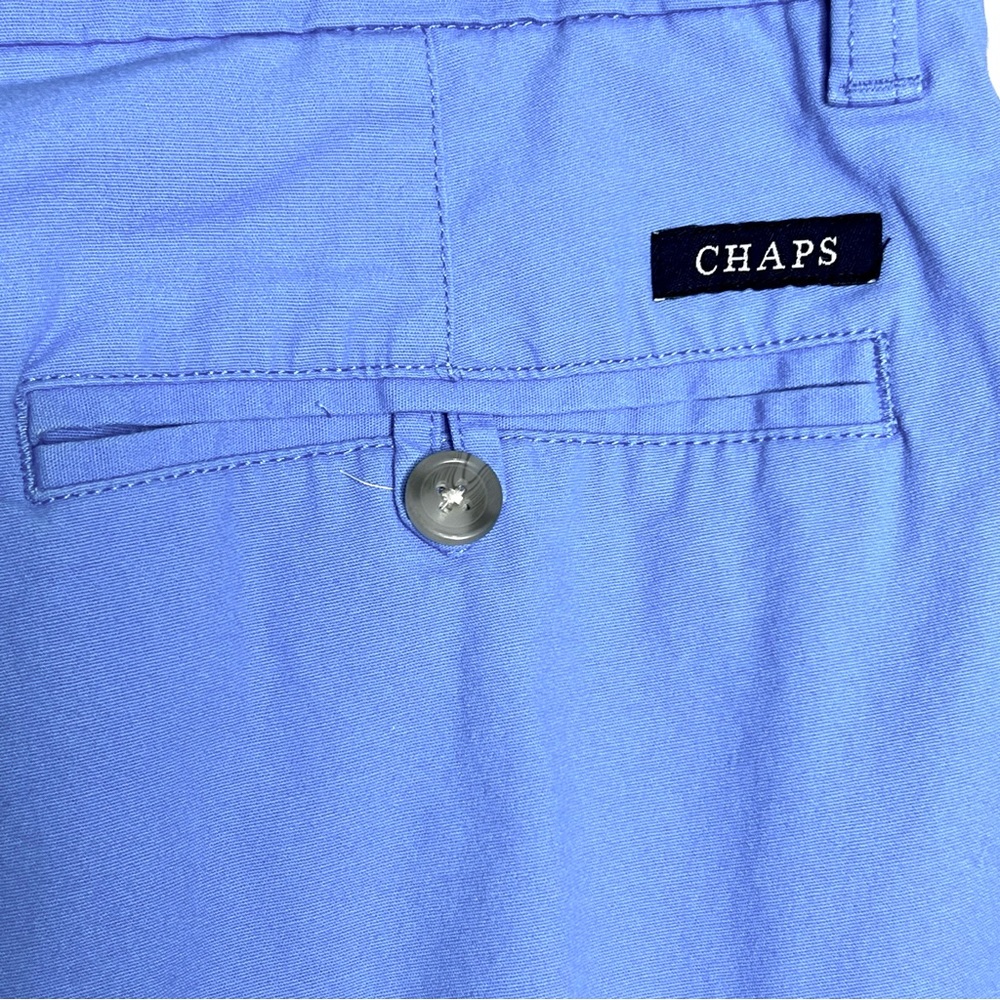 Chaps Mens Blue Y2K Flat Front Stretch Chino Shorts Size 32 - Picture 3 of 7